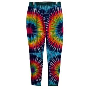 Dharma Trading Co Womens S Rainbow Tie Dye Spiral Leggings Cotton Spandex USA